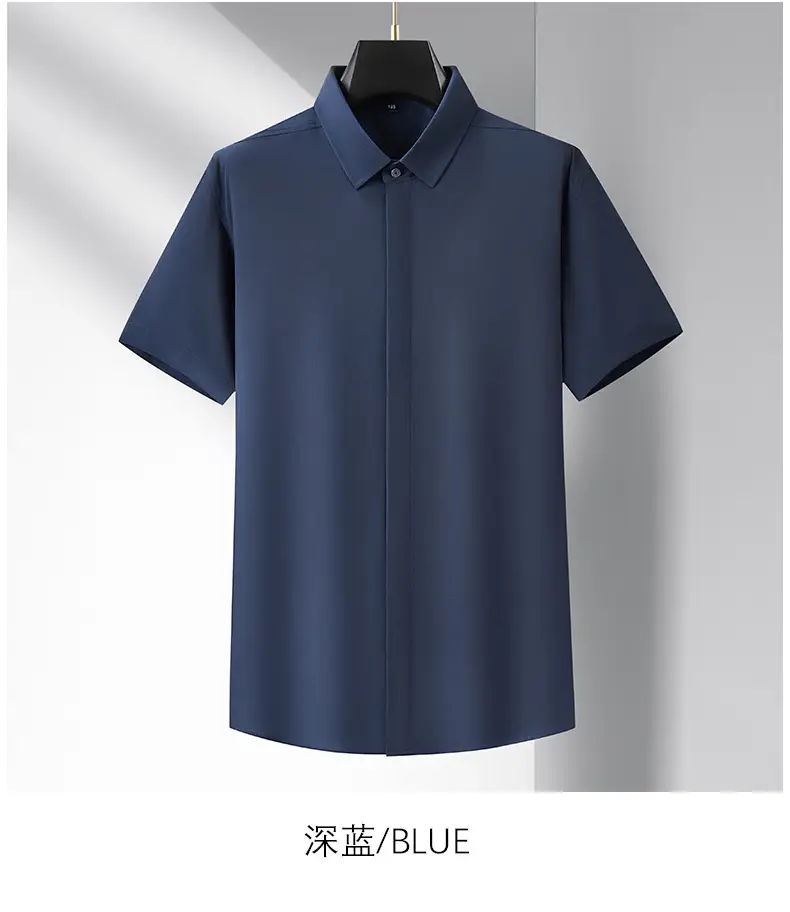 Men's Black Slim Fit Short Sleeve Shirt — feature 26