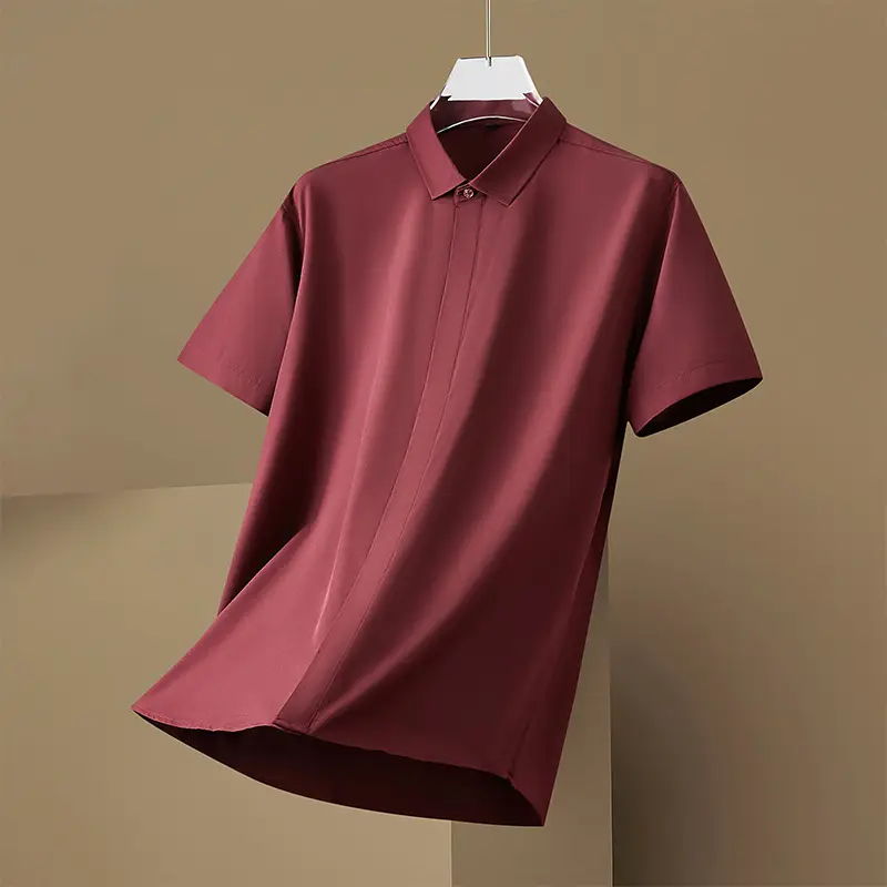 Men's Black Slim Fit Short Sleeve Shirt - Image 3