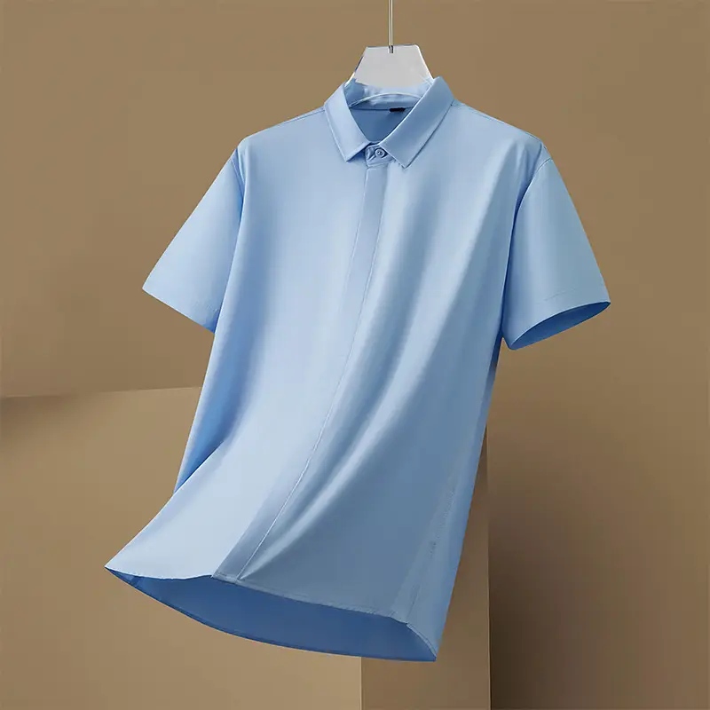 Men's Black Slim Fit Short Sleeve Shirt - Image 4