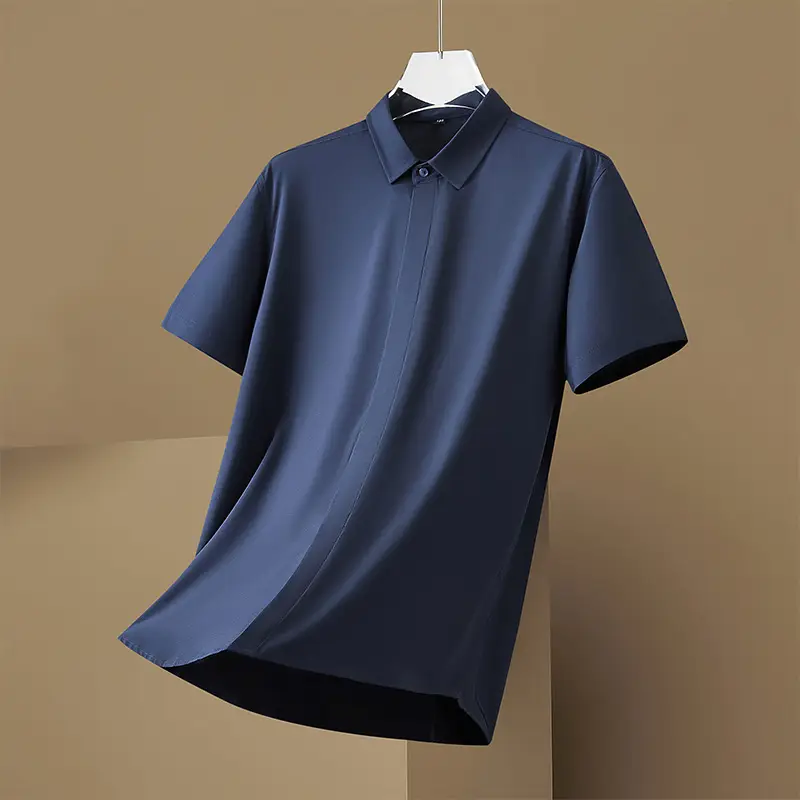 Men's Black Slim Fit Short Sleeve Shirt - Image 5