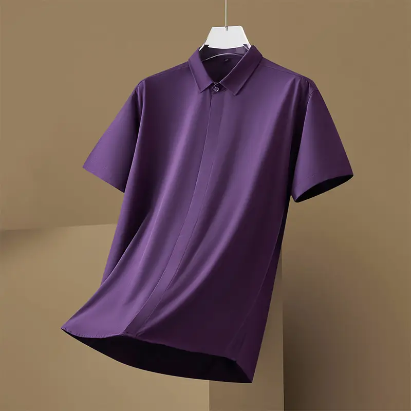 Men's Black Slim Fit Short Sleeve Shirt - Image 6