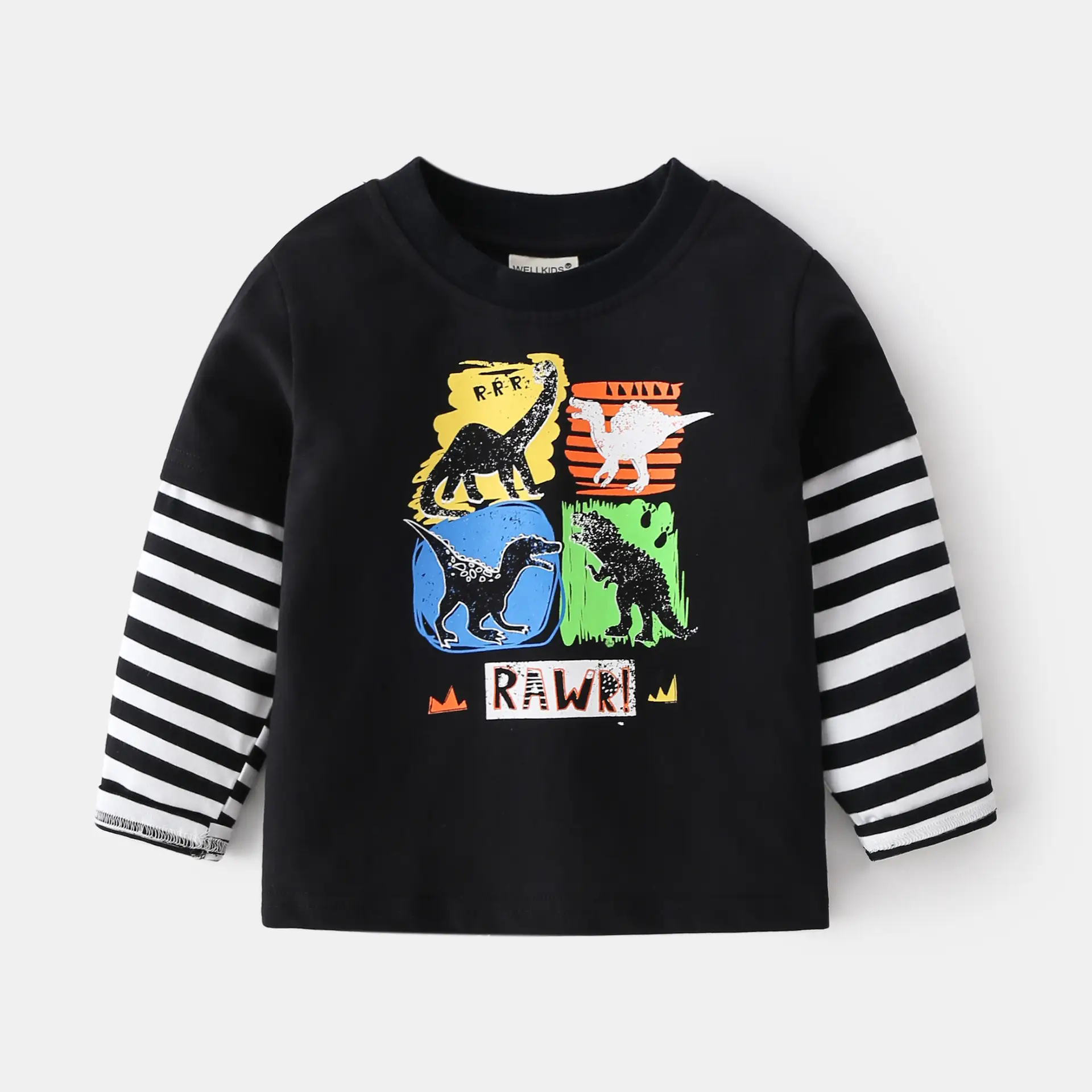 2023 Boys Cotton T-Shirt Black with Excavator Graphic - Image 2