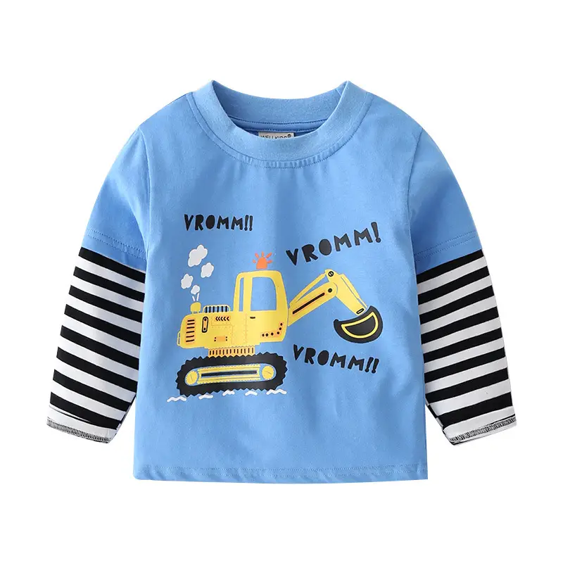 2023 Boys Cotton T-Shirt Black with Excavator Graphic - Image 6