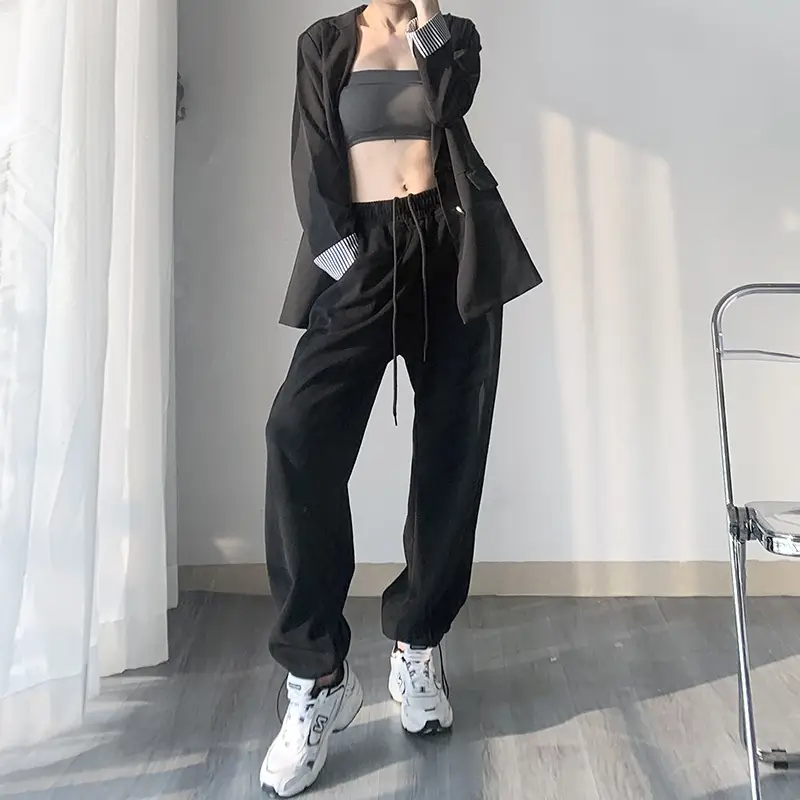 Women's Grey Jogger Pants Loose Fit Casual Sweatpants