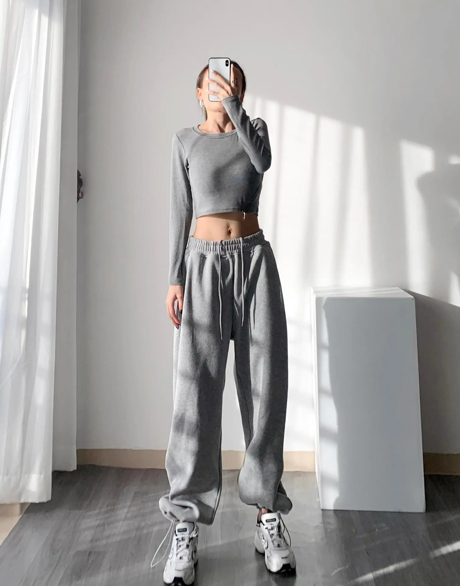 Women's Grey Jogger Pants Loose Fit Casual Sweatpants — feature 19