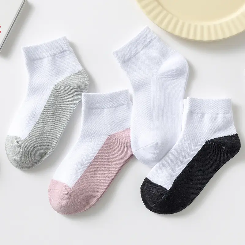 White Cotton Ankle Socks for Boys Girls Spring Autumn - Image 6