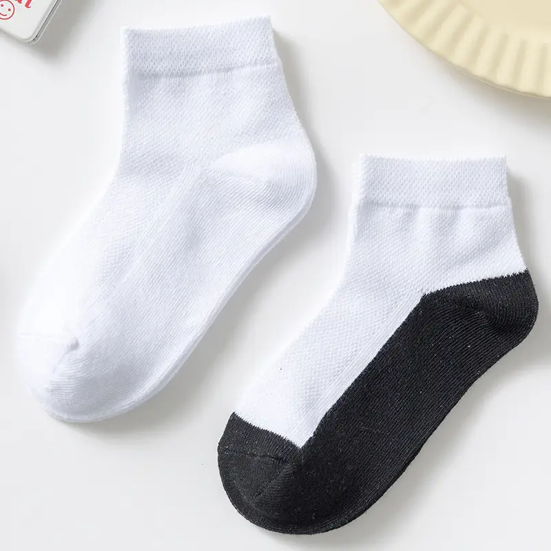 White Cotton Ankle Socks for Boys Girls Spring Autumn - Image 8