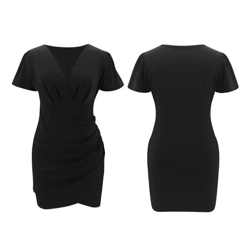 Red V-Neck Sheath Dress for Women Summer - Image 8