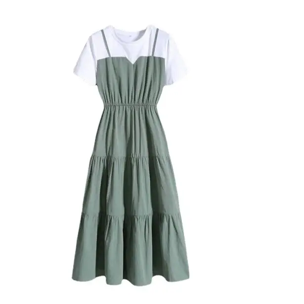 Green Summer Sling Dress for Women Large Size - Image 7