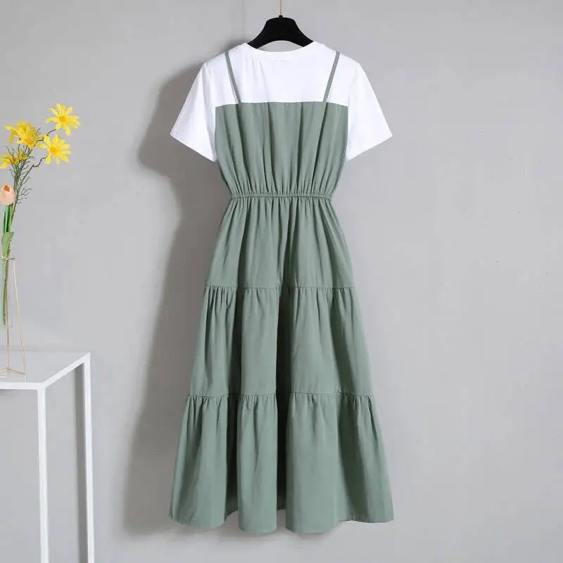 Green Summer Sling Dress for Women Large Size — feature 14