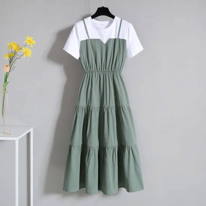 Green Summer Sling Dress for Women Large Size — feature 9