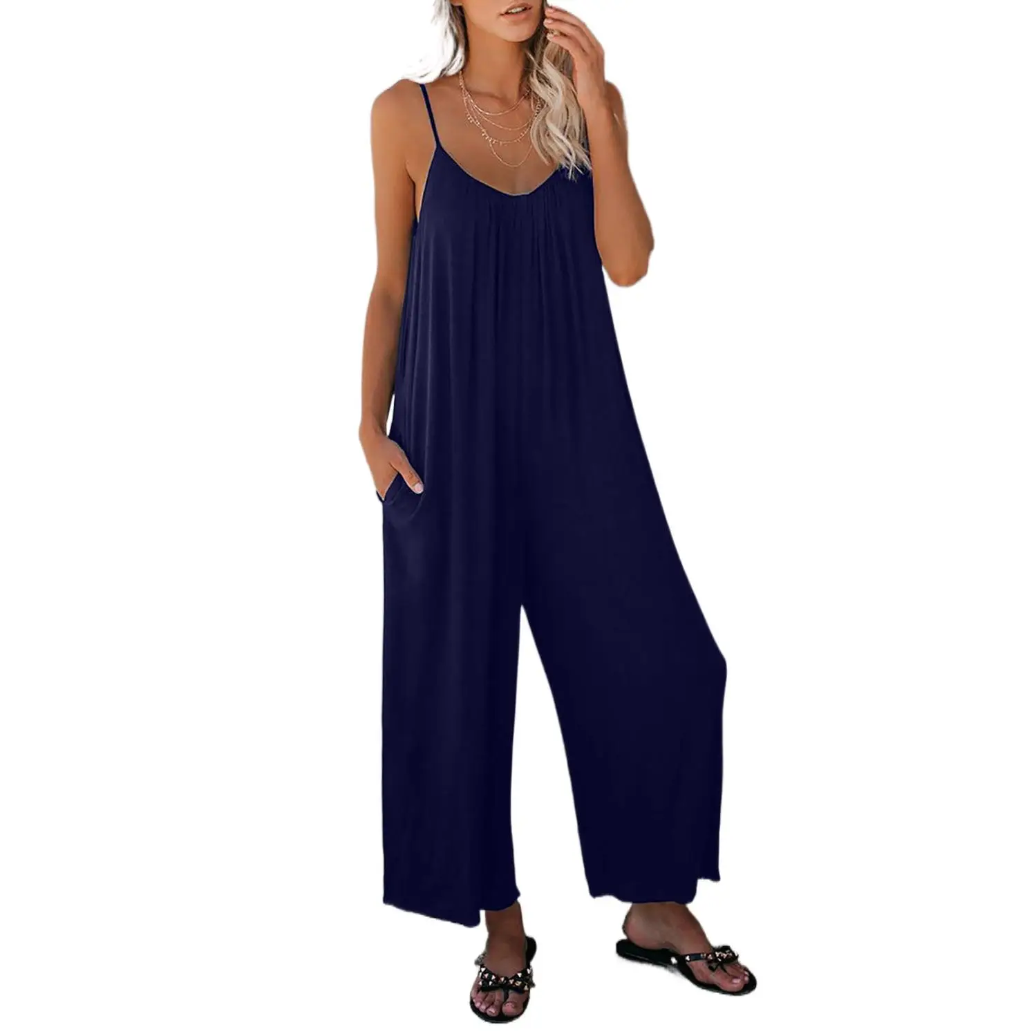 Women's Orange Loose Fit Jumpsuit Pants Set - Image 14