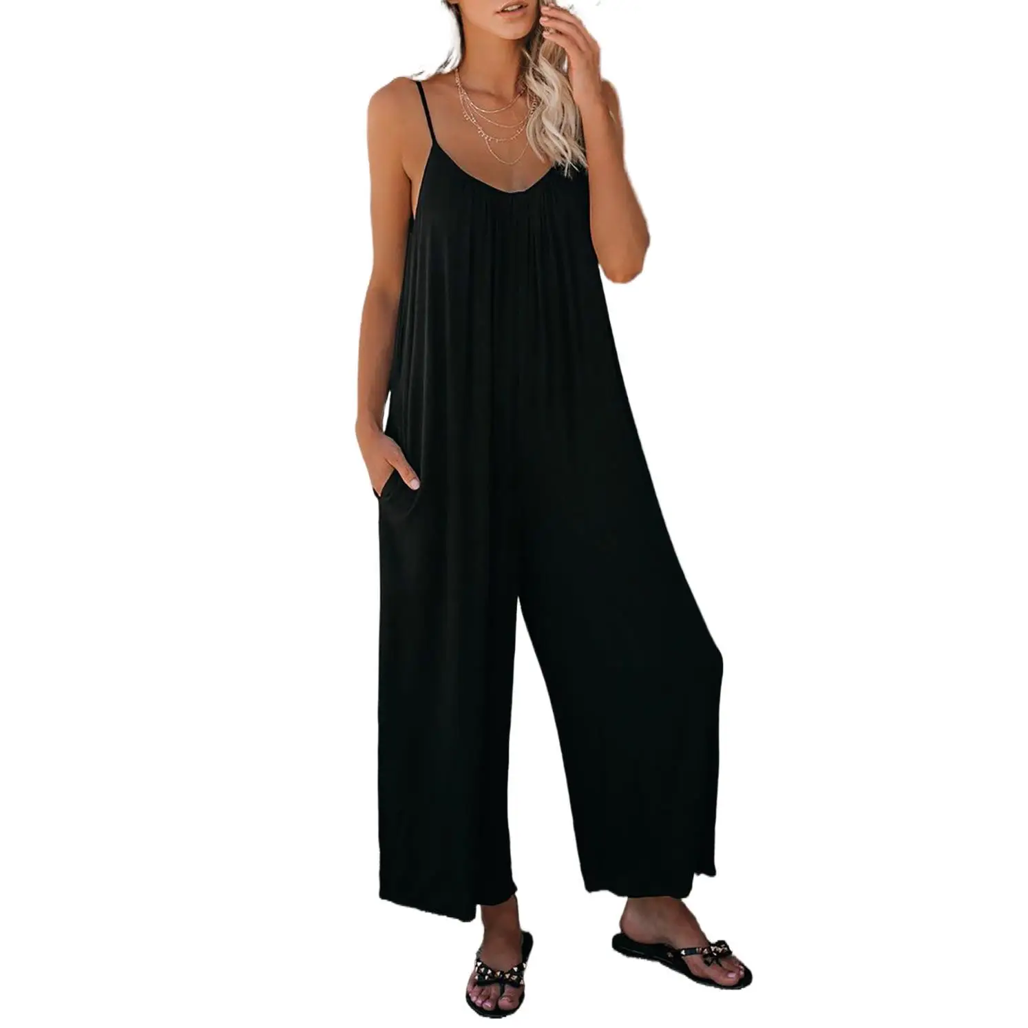Women's Orange Loose Fit Jumpsuit Pants Set - Image 16