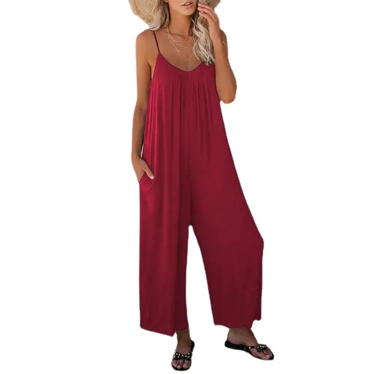 Women's Orange Loose Fit Jumpsuit Pants Set - Image 17