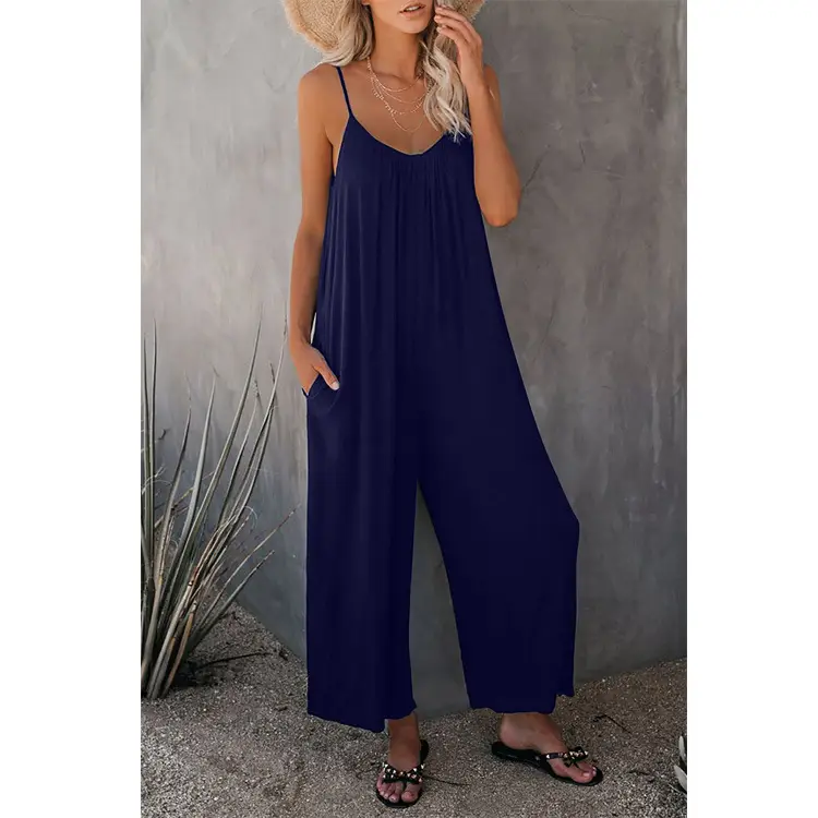 Women's Orange Loose Fit Jumpsuit Pants Set - Image 6