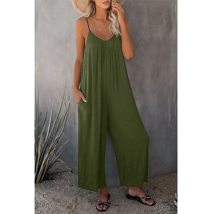 Women's Orange Loose Fit Jumpsuit Pants Set - Image 7