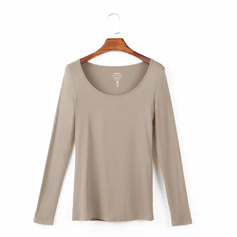 Women Navy Long Sleeve Half High Collar T-Shirt - Image 8