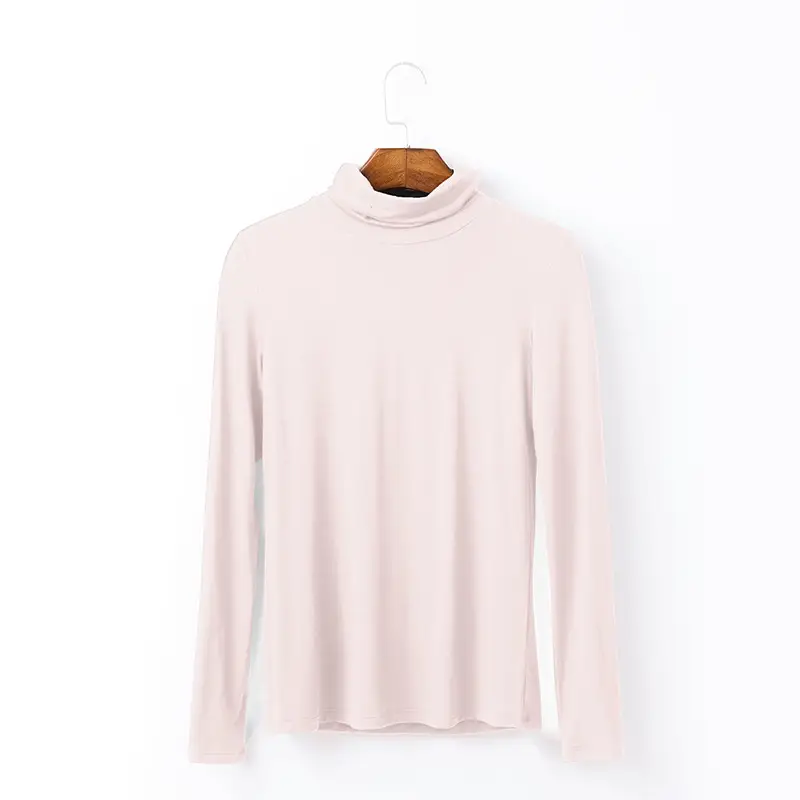 Women Navy Long Sleeve Half High Collar T-Shirt - Image 16