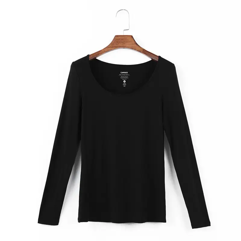 Women Navy Long Sleeve Half High Collar T-Shirt - Image 5