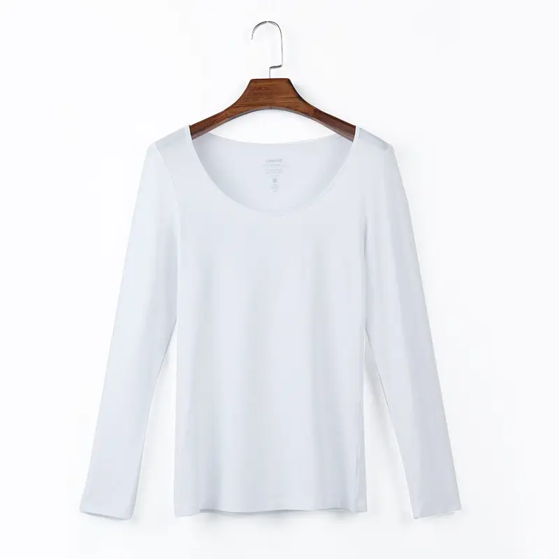 Women Navy Long Sleeve Half High Collar T-Shirt - Image 6
