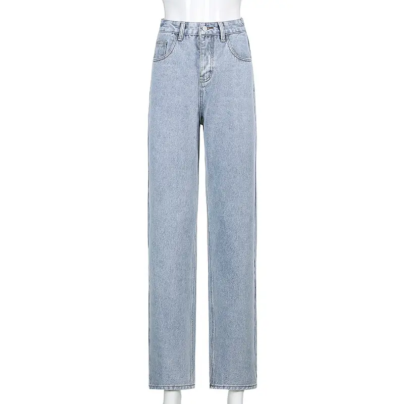 High-Waist Butterfly Print Wide-Leg Jeans for Women Brown - Image 6
