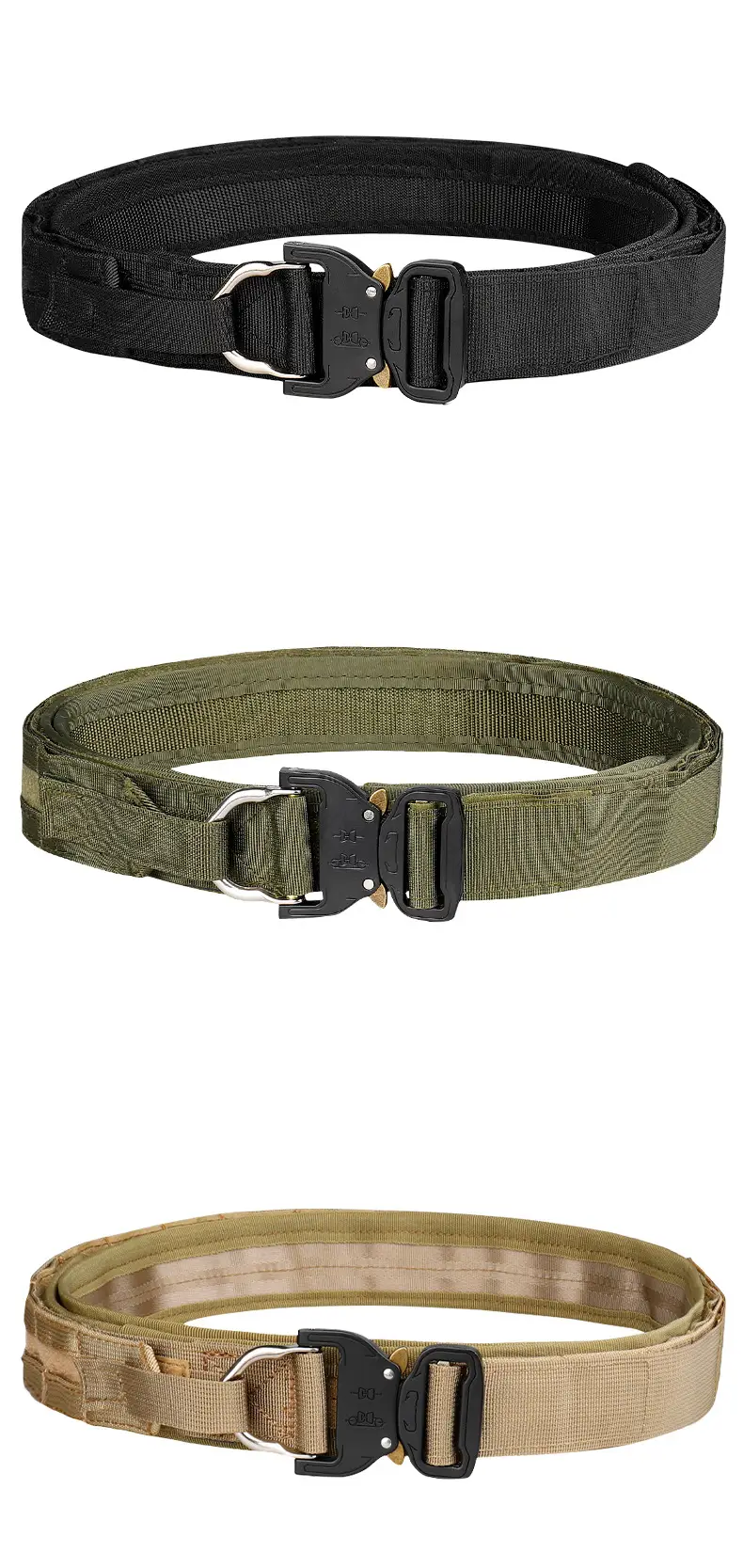 Men's Green Tactical Belt Cobra Buckle Nylon — feature 9