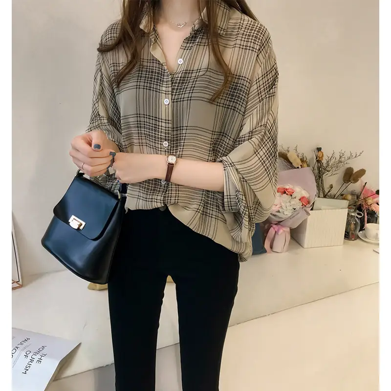 2025 Women Plaid Long Sleeve Sunscreen Shirt - Image 2