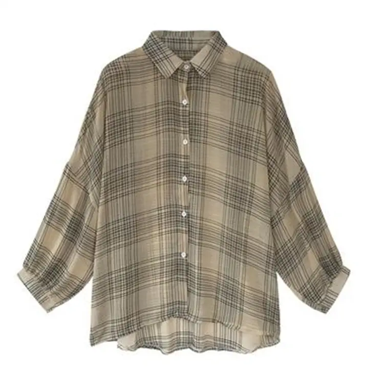 2025 Women Plaid Long Sleeve Sunscreen Shirt - Image 5