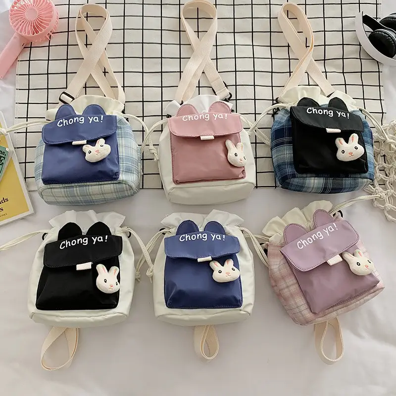 2025 Soft Cotton Crossbody Bag for Girls Plaid Design - Image 8
