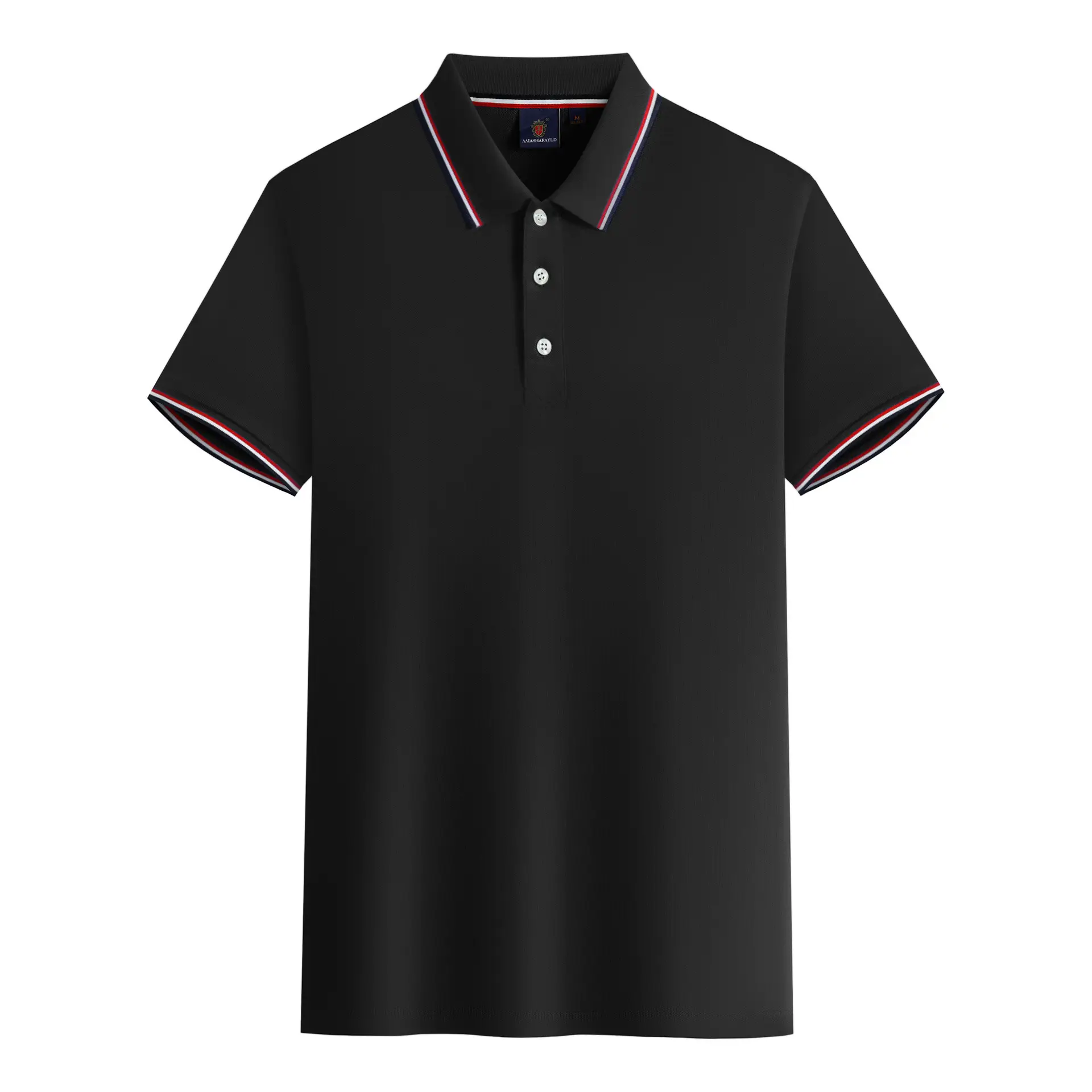 Men's White Polo Shirt with Red Trim - Image 4