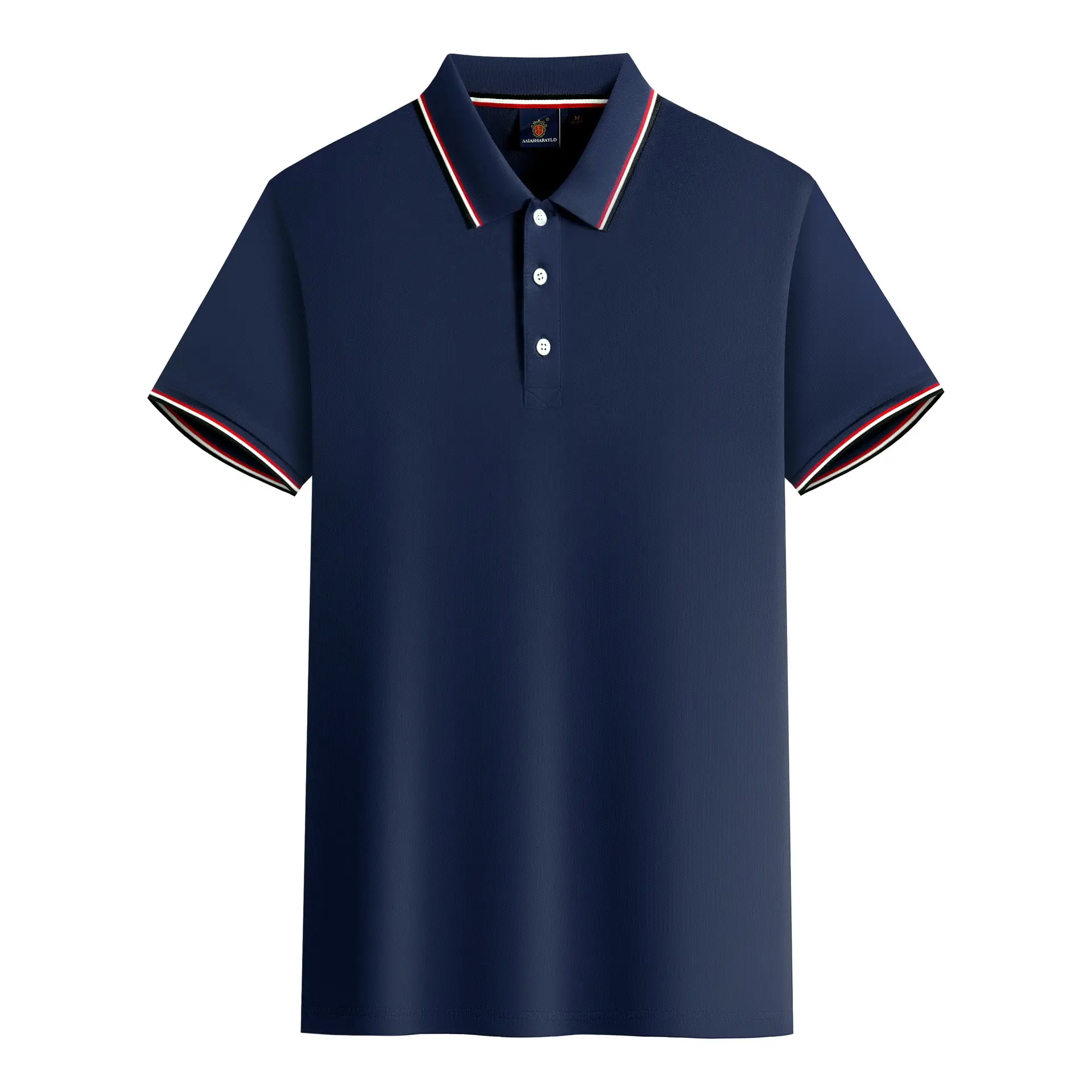 Men's White Polo Shirt with Red Trim - Image 6