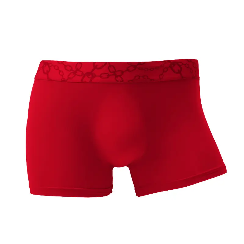 Ice Silk Printed Belt Underwear for Men, Ultra-Thin, Breathable, Mid-Waist