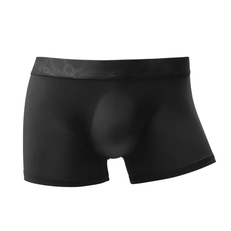 Ice Silk Printed Belt Underwear for Men, Ultra-Thin, Breathable, Mid-Waist