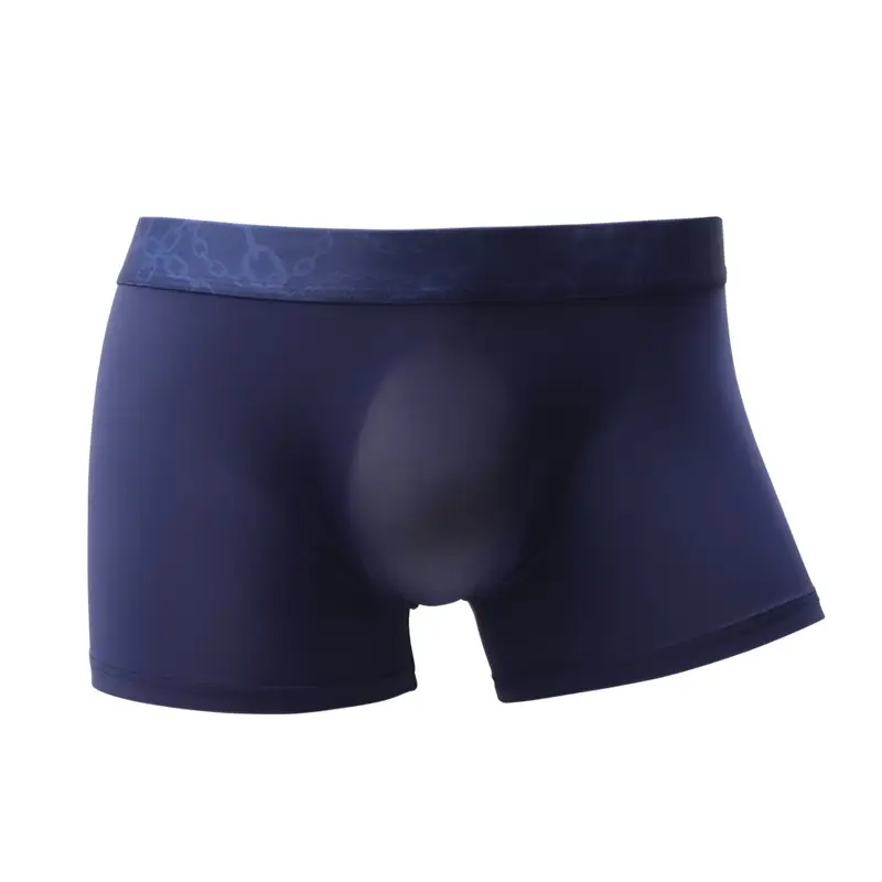 Ice Silk Printed Belt Underwear for Men, Ultra-Thin, Breathable, Mid-Waist