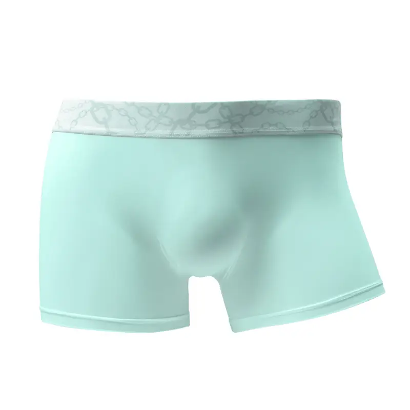 Ice Silk Printed Belt Underwear for Men, Ultra-Thin, Breathable, Mid-Waist