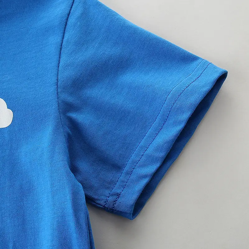 Kids Printed T-Shirt Blue Kids Boys Summer Cotton - Image 4