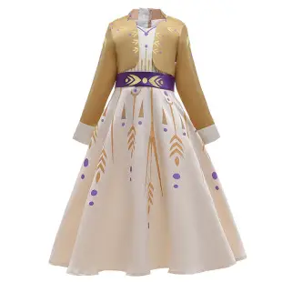 Frozen Elsa Princess Dress Long Sleeve Sequined Long Dress Little Princess Gown Prom Runway Show — feature 16