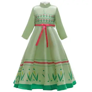 Frozen Elsa Princess Dress Long Sleeve Sequined Long Dress Little Princess Gown Prom Runway Show — feature 17