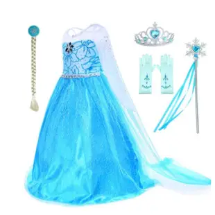 Frozen Elsa Princess Dress Long Sleeve Sequined Long Dress Little Princess Gown Prom Runway Show — feature 4