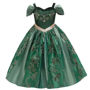 Frozen Elsa Princess Dress Long Sleeve Sequined Long Dress Little Princess Gown Prom Runway Show — feature 8