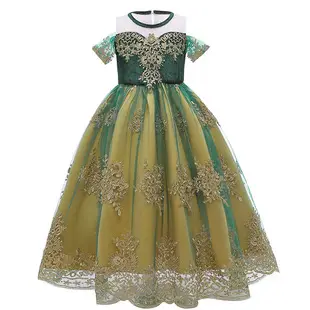 Frozen Elsa Princess Dress Long Sleeve Sequined Long Dress Little Princess Gown Prom Runway Show — feature 9