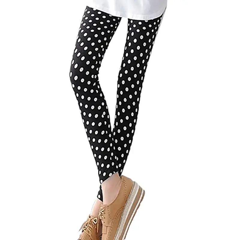 New Women's Printed Milk Silk Leggings Large Size