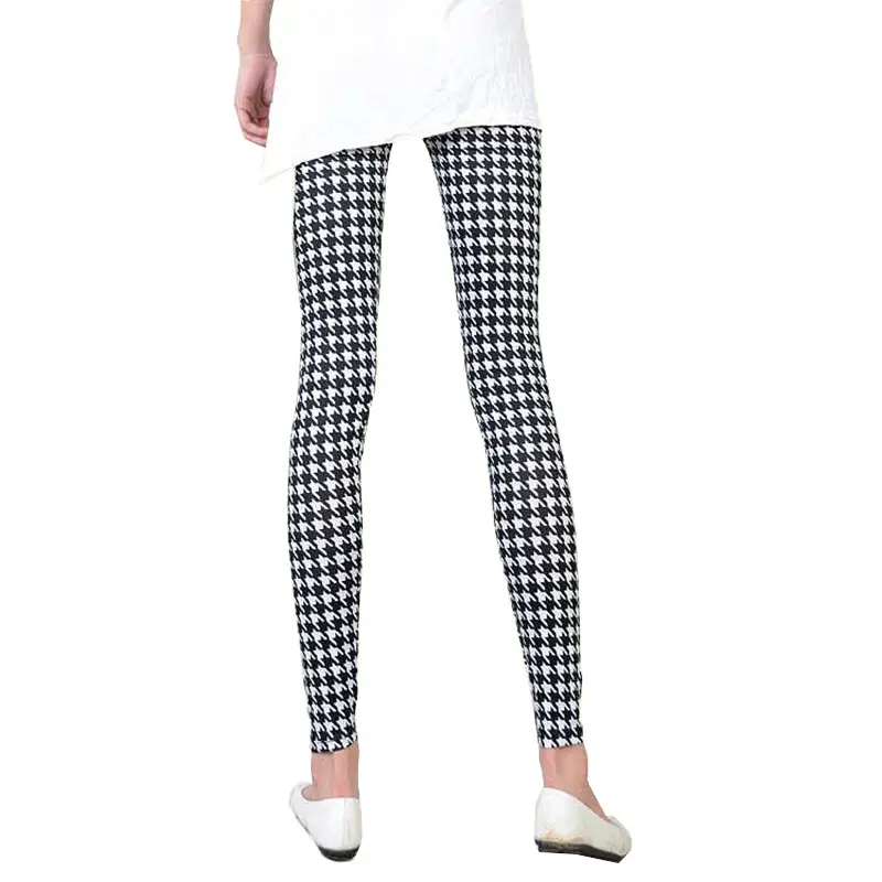 New Women's Printed Milk Silk Leggings Large Size