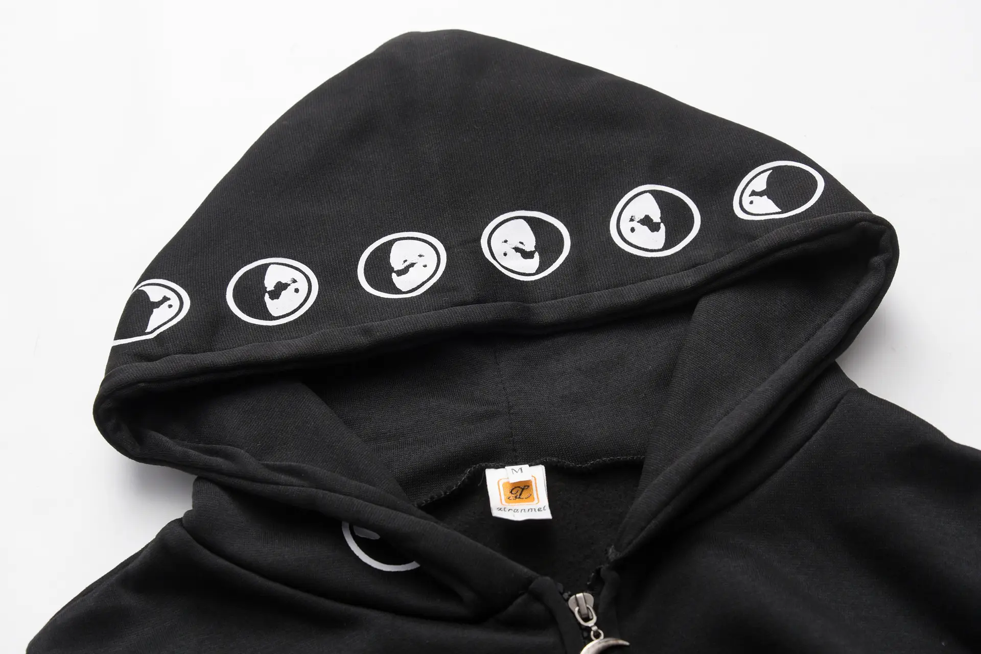 Black Hooded Punk Print Long Sleeve Sweater 2021 — feature 10