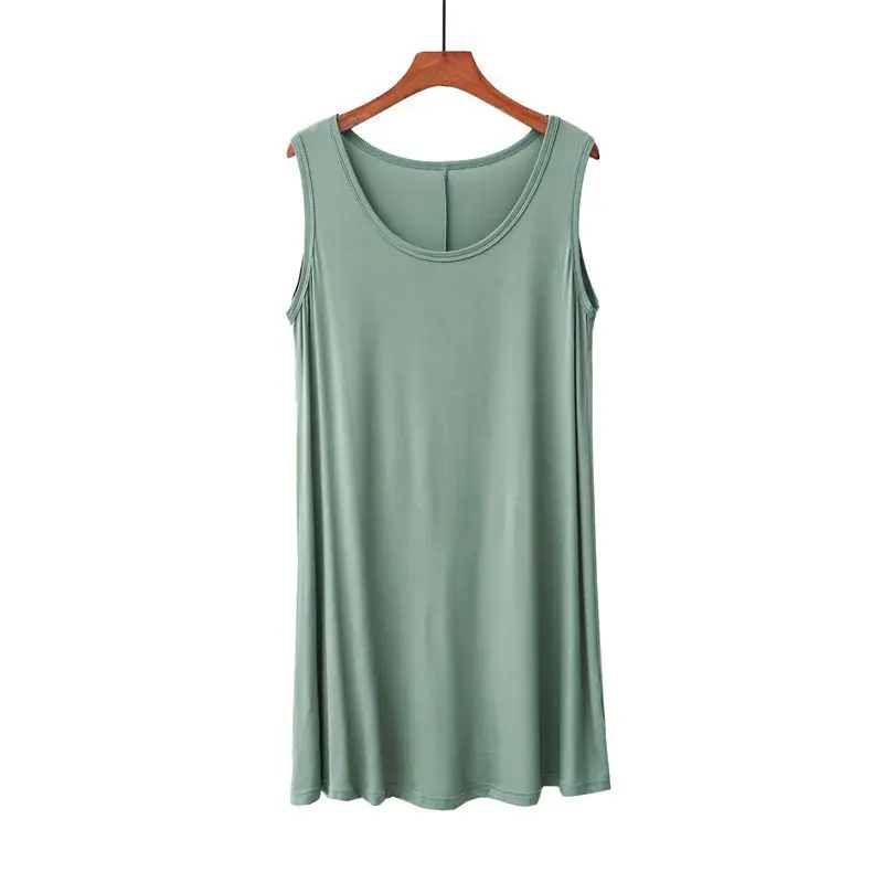 Black Sleeveless Vest Dress for Women Large Size
