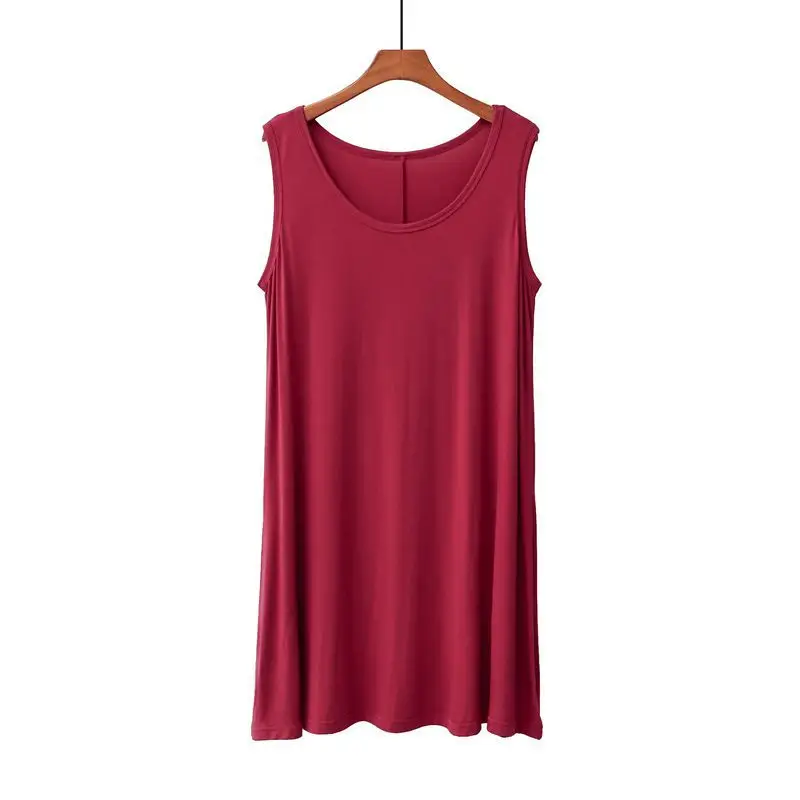 Black Sleeveless Vest Dress for Women Large Size