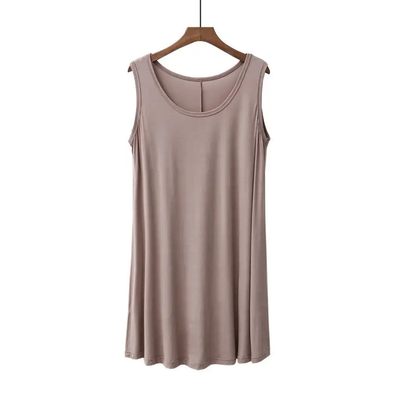 Black Sleeveless Vest Dress for Women Large Size