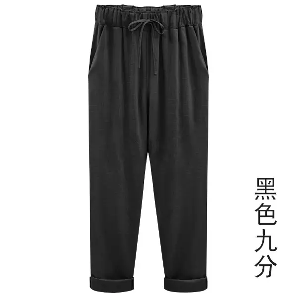 Black ankle-length pants