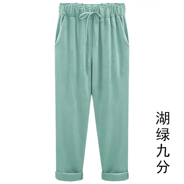 Lake green cropped pants