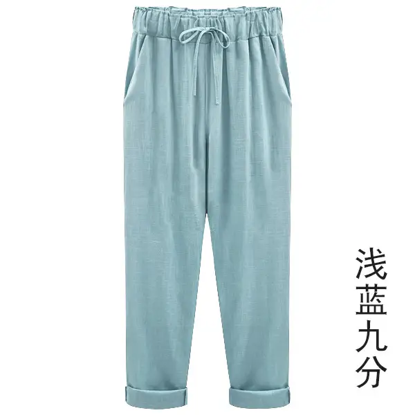 Light blue ankle-length pants